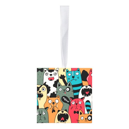 猫の群れ キューブオーナメント (右)