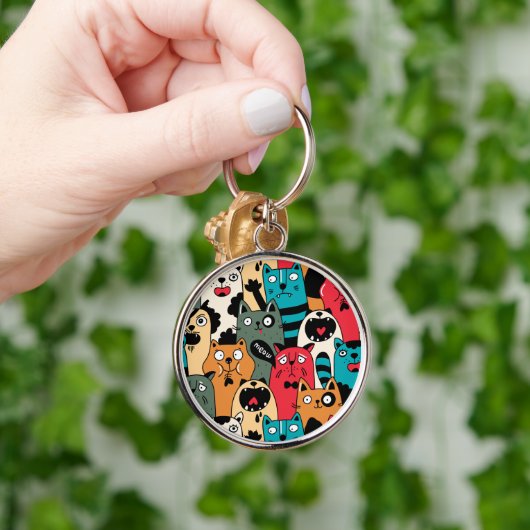 猫の群れ キーホルダー (手)