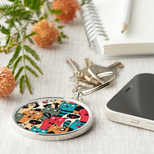 猫の群れ キーホルダー (側面)