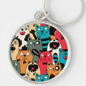 猫の群れ キーホルダー (正面)