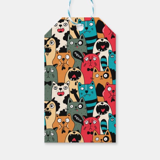 猫の群れ ギフトタグ (正面)