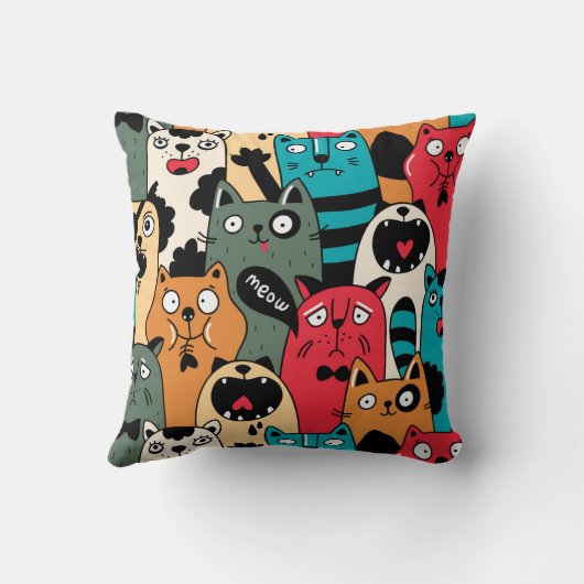 猫の群れ クッション (裏面)