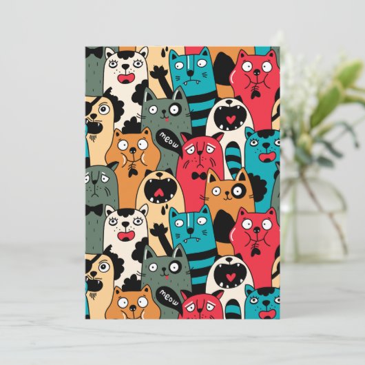 猫の群れ サンキューカード (スタンド正面)