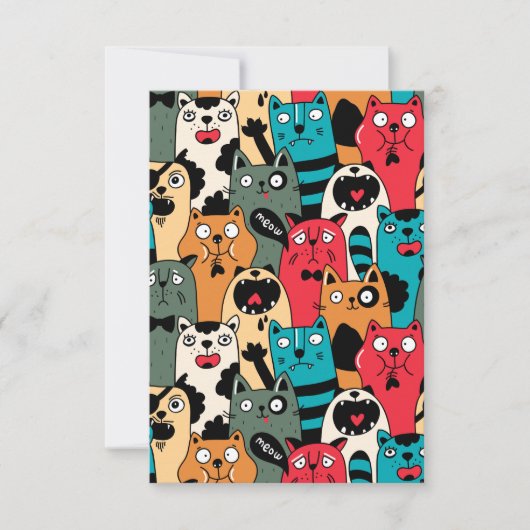 猫の群れ サンキューカード (正面)