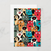 猫の群れ サンキューカード (正面/裏面)