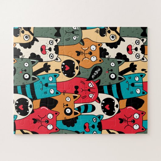 猫の群れ ジグソーパズル (横)