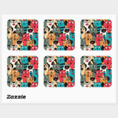 猫の群れ スクエアシール (シート)