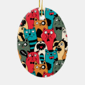 猫の群れ セラミックオーナメント (裏面)