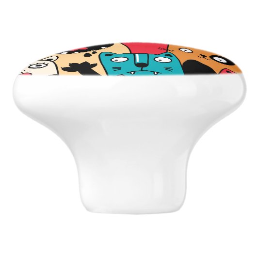 猫の群れ セラミックノブ (側面)