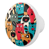 猫の群れ セラミックノブ (右)