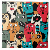 猫の群れ タイル (正面)