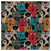 猫の群れ ファブリック (クローズアップ)