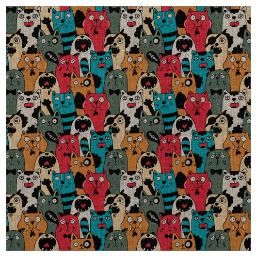 猫の群れ ファブリック (見本)