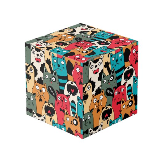 猫の群れ フォトキューブ (正面アングル)