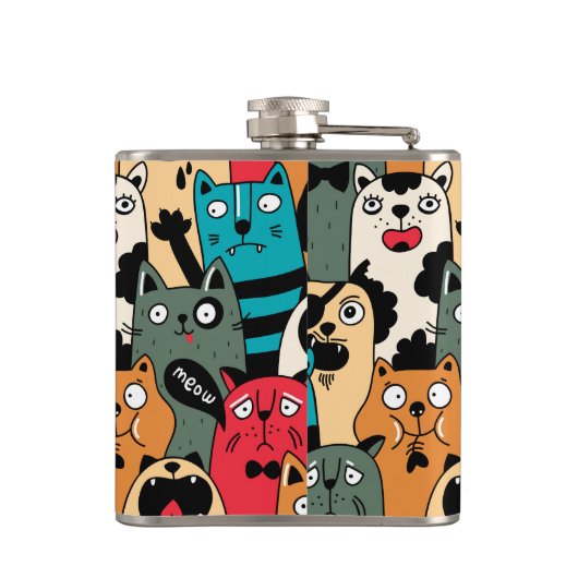 猫の群れ フラスク (裏面)