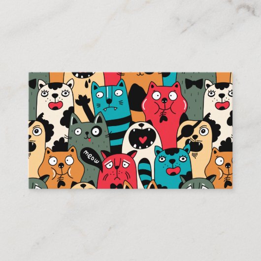 猫の群れ プレイスカード (正面)