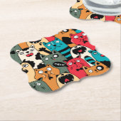 猫の群れ ペーパーコースター (アングル)