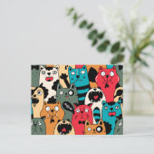 猫の群れ ポストカード (スタンド正面)