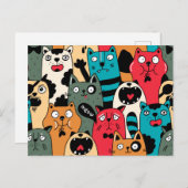 猫の群れ ポストカード (正面/裏面)