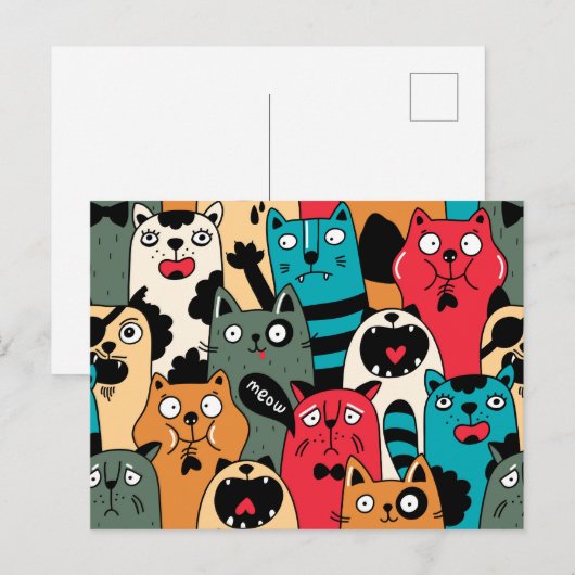 猫の群れ ポストカード (正面/裏面)