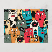 猫の群れ ポストカード (正面)