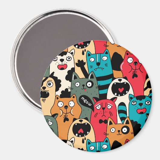 猫の群れ マグネット (正面/裏面)