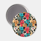 猫の群れ マグネット (正面/裏面)