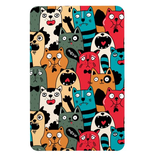 猫の群れ マグネット (縦)