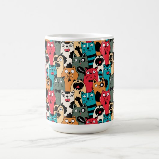 猫の群れ モーフィングマグカップ (中央)