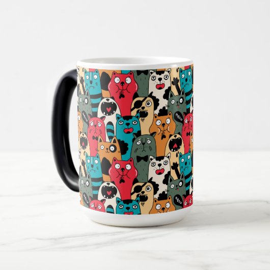 猫の群れ モーフィングマグカップ (正面左)