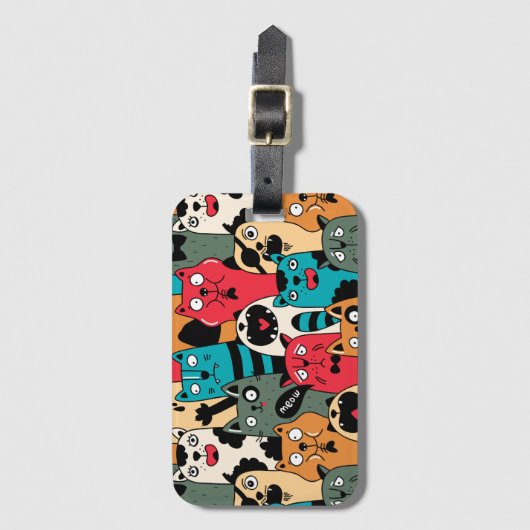 猫の群れ ラゲッジタグ (正面縦)