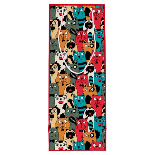 猫の群れ ワインギフトバッグ (裏面)