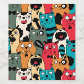 猫の群れ ワインラベル (シングルラベル)