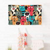 猫の群れ 横断幕 (インサイチュ)