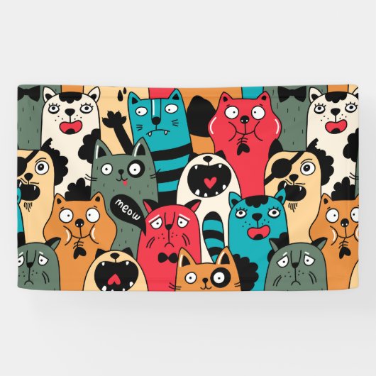 猫の群れ 横断幕 (横)