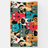 猫の群れ 横断幕 (縦)