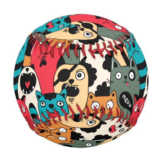 猫の群れ 野球ボール (正面)