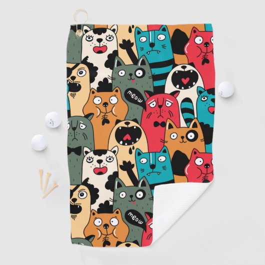 猫の群集 ゴルフタオル (インサイチュ)