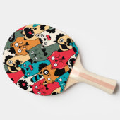 猫の群集 卓球ラケット (横)