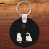 猫の考え母と犬おもしろいのChも避けて キーホルダー (正面)