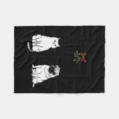 猫の考え母と犬おもしろいのChも避けて フリースブランケット (正面(横))