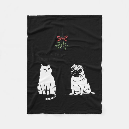 猫の考え母と犬おもしろいのChも避けて フリースブランケット (正面)