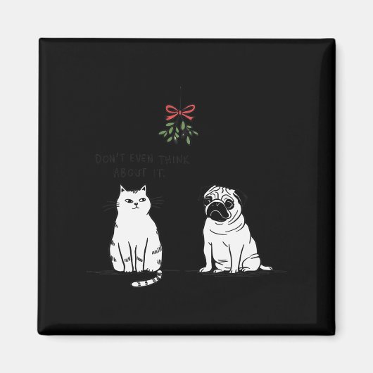 猫の考え母と犬おもしろいのChも避けて マグネット (正面)