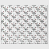 猫の耳と足跡をミュー ラッピングペーパー (フラット)