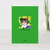 猫の聖キャトリックデーのユーモアカード シーズンカード (裏面)