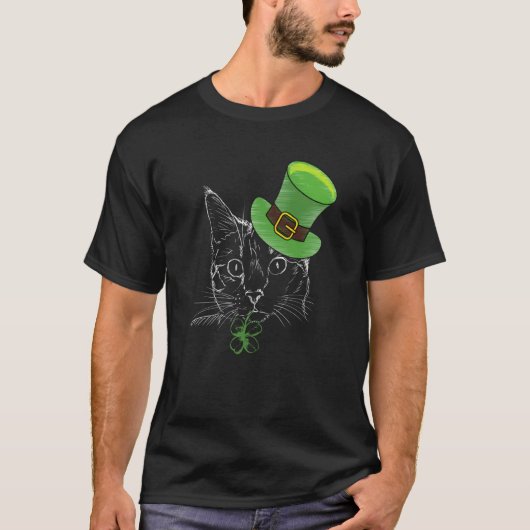 猫の聖パトリックの日 Tシャツ (正面)