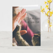 猫の肉球がハイファイブ カード (黄色い花)