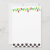 猫の肉球のクリスマスサンタ帽のイルミネーション シーズンカード (裏面)