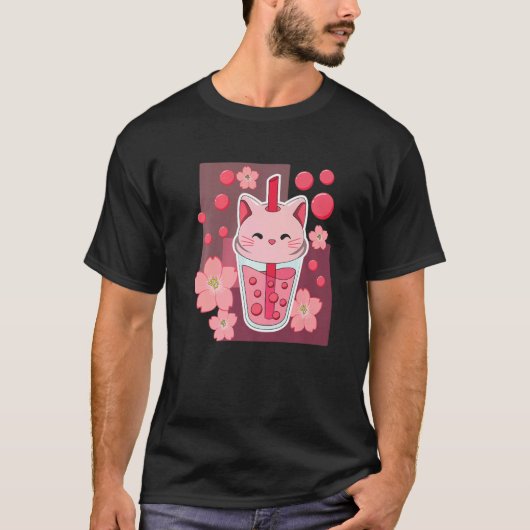 猫の肉球の美意識 グルービーな紙箱の猫 Tシャツ (正面)