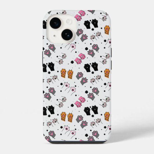 猫の肉球パターン iPhoneケース (裏面)